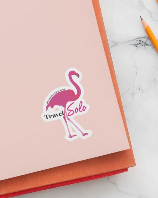 Travel Solo Flamingo Sticker