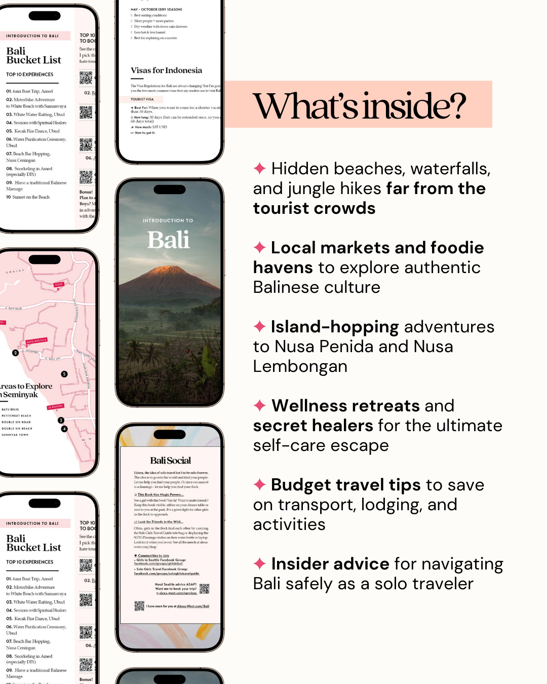 bali travel guide with hidden beaches, waterfalls and jungle hikes, local markets and foodie havens.