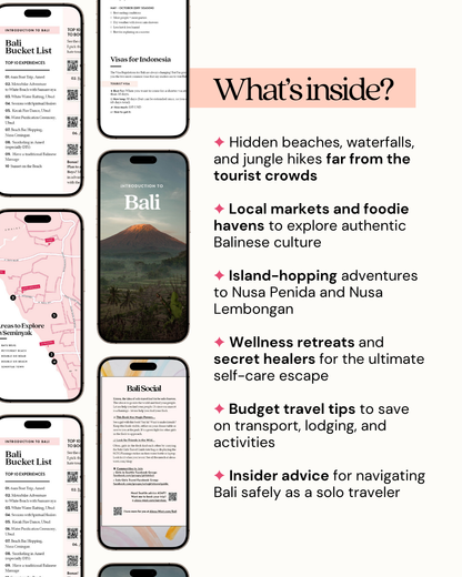 bali travel guide with hidden beaches, waterfalls and jungle hikes, local markets and foodie havens.